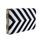 Dolce & Gabbana Black White Gold Frame Clutch Evening Party Purse Bag BAG1544