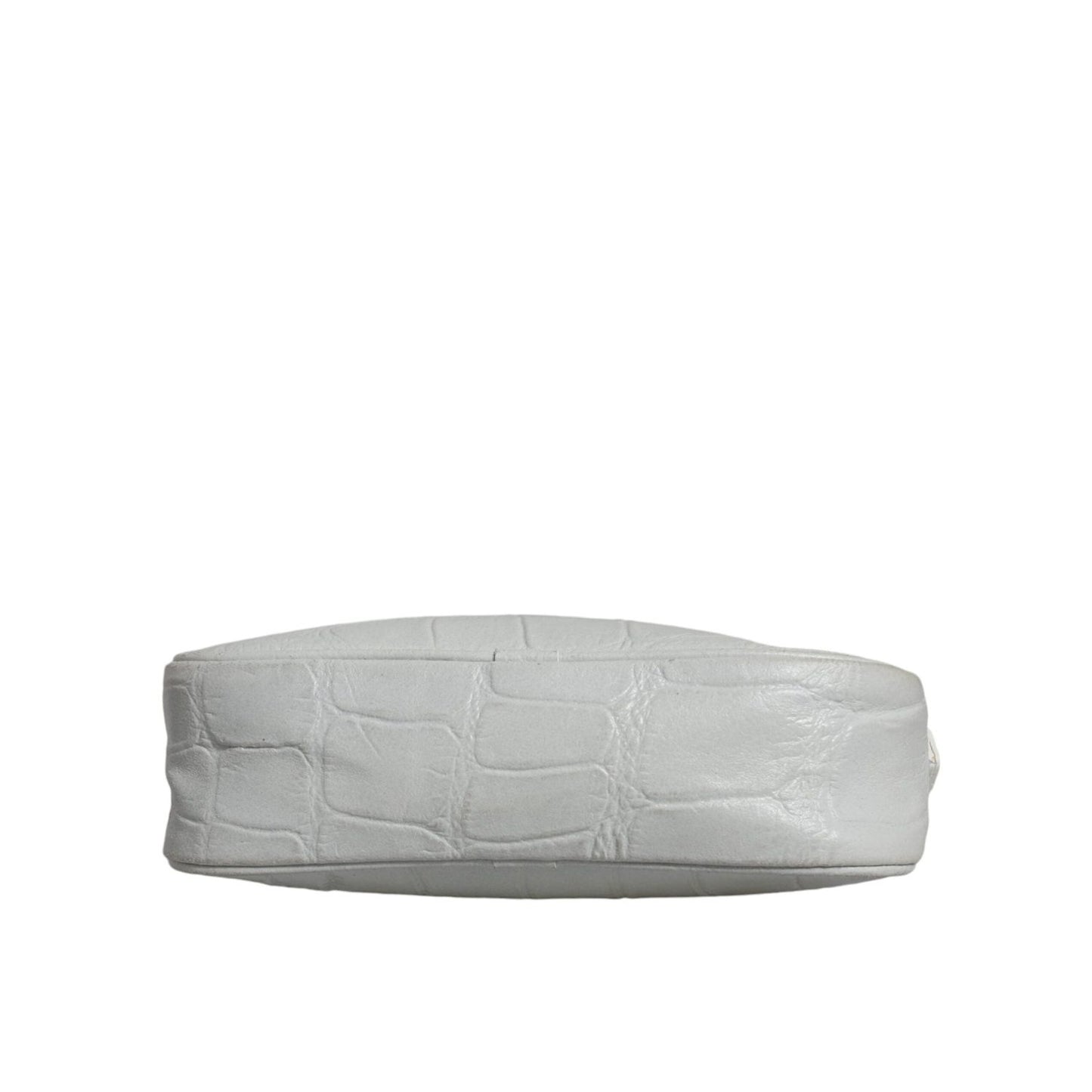 Aniye By White Croc Print Leather Crossbody Sling Bag