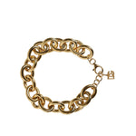 Dolce & Gabbana Gold Tone Brass Maxi Chain Lobster Clasp Logo Bracelet SMY10352