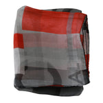 Costume National Gray Red 100% Silk Branded Scarf MS1555