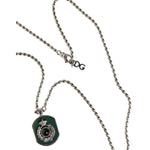 Dolce & Gabbana Sterling Silver 925 Chain Bar Gem Pendant Logo Necklace SMY10396