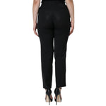 Dolce & Gabbana Black Polyester High Waist Tapered Pants PAN71278-48