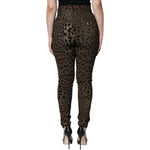 Dolce & Gabbana Brown Leopard Cotton Skinny Denim Jeans PAN74191-46