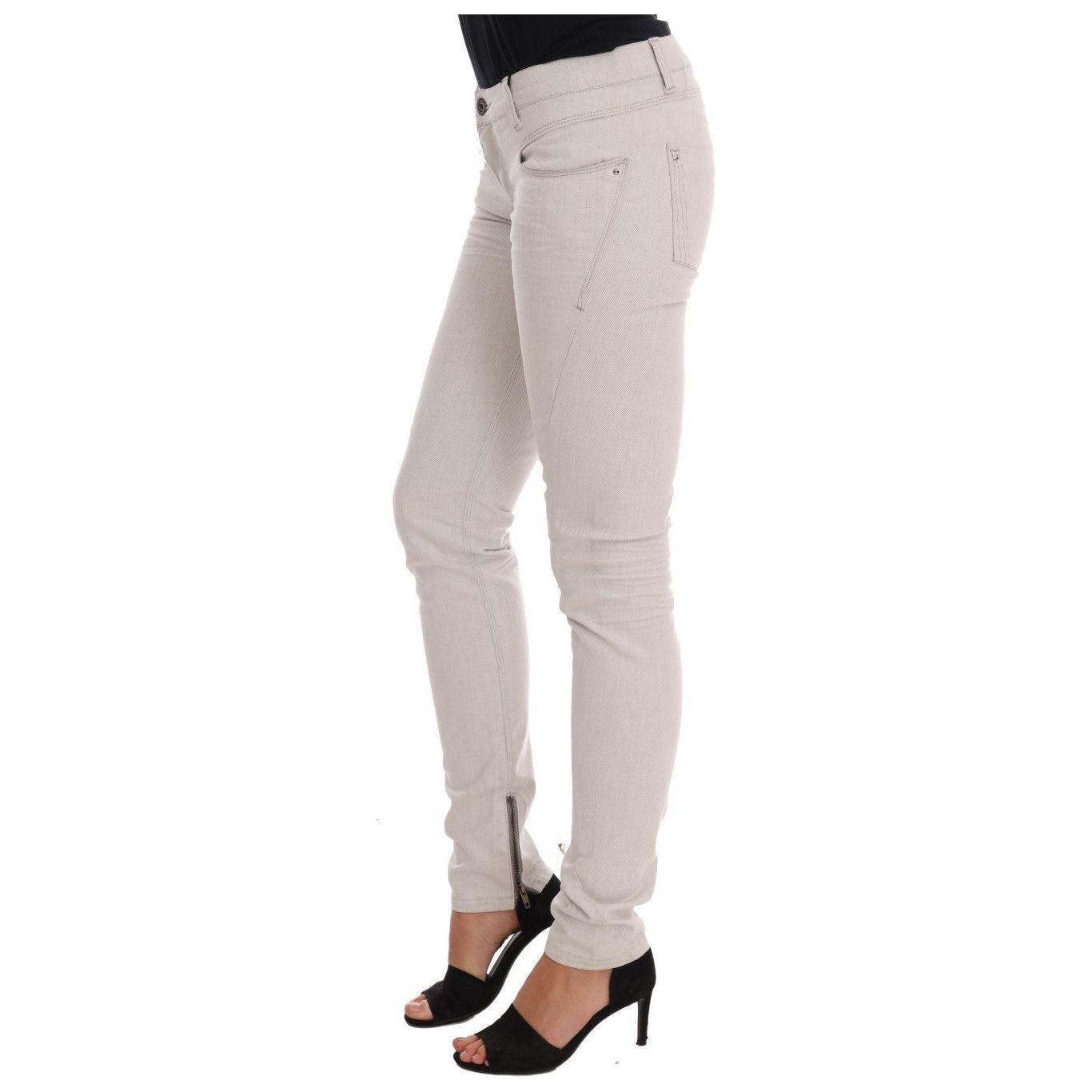 Costume National White Cotton Stretch Slim Jeans SIG30129-1