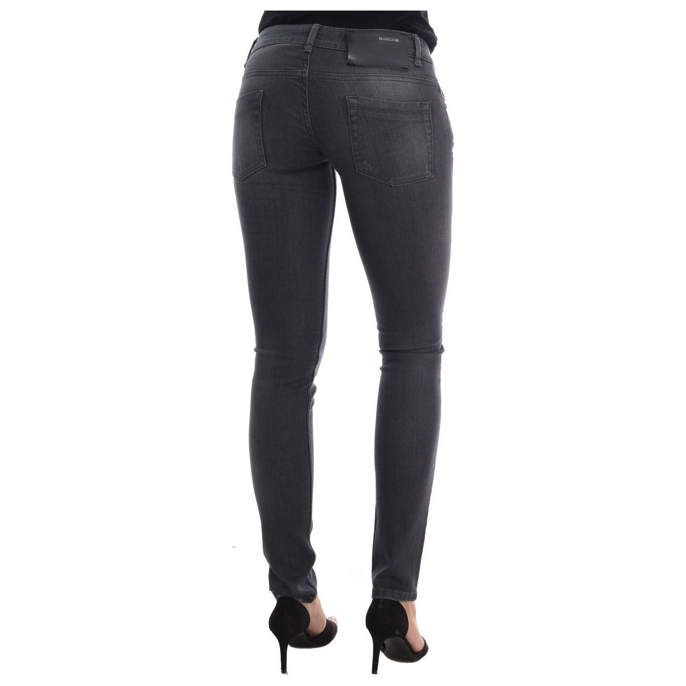 Acht Gray Cotton Slim Fit Denim Jeans SIG32596-1