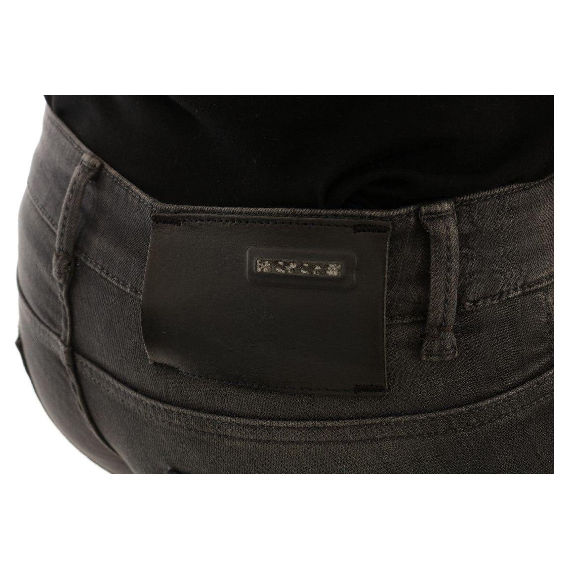Acht Gray Cotton Slim Fit Denim Jeans SIG32596-1