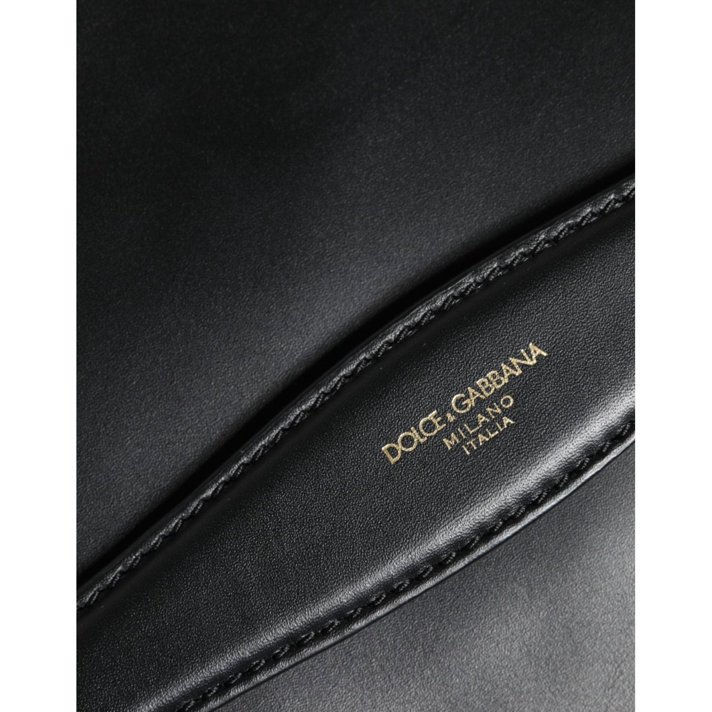 Dolce & Gabbana Black Calfskin Leather Mediterranean Pouch Bag BAG4092
