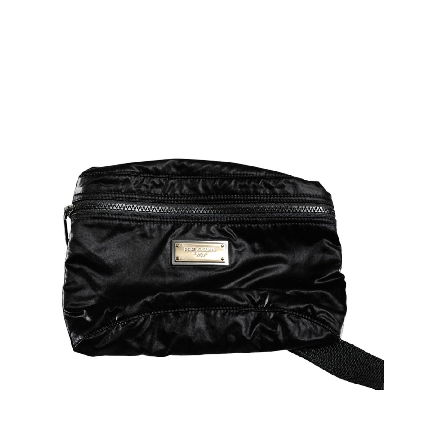 Dolce & Gabbana Black Nylon Fabric Belt Waist Fanny Pack Bag BAG4106