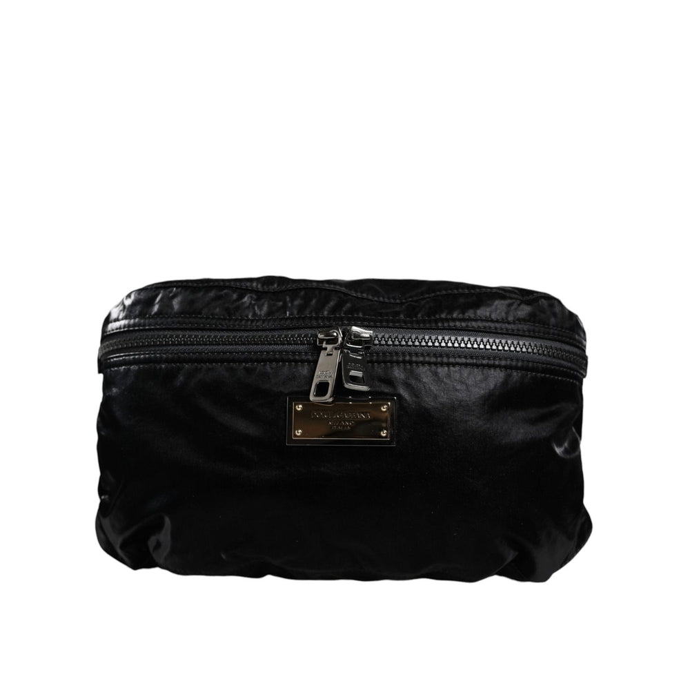 Dolce & Gabbana Black Nylon Fabric Belt Waist Fanny Pack Bag BAG4107
