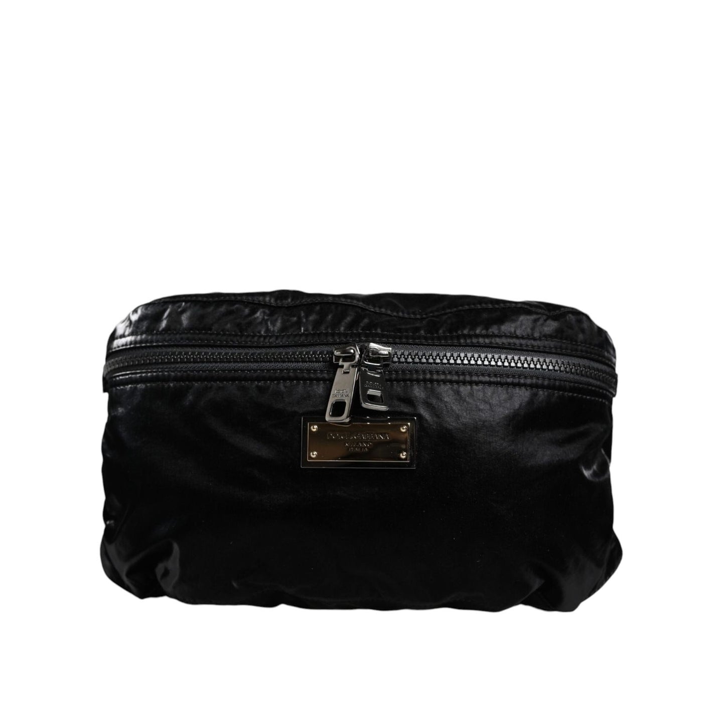 Dolce & Gabbana Black Nylon Fabric Belt Waist Fanny Pack Bag BAG4107