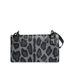 Dolce & Gabbana Black Gray Leopard Leather Bifold Card Slot Crossbody Bag BAG4120