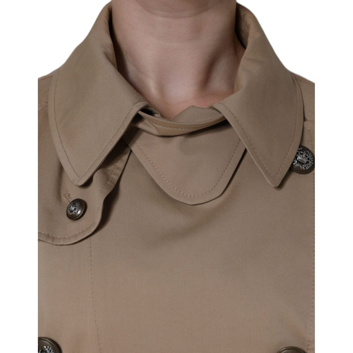 Dolce & Gabbana Khaki Double Breasted Trench Coat Jacket JKT3802-40