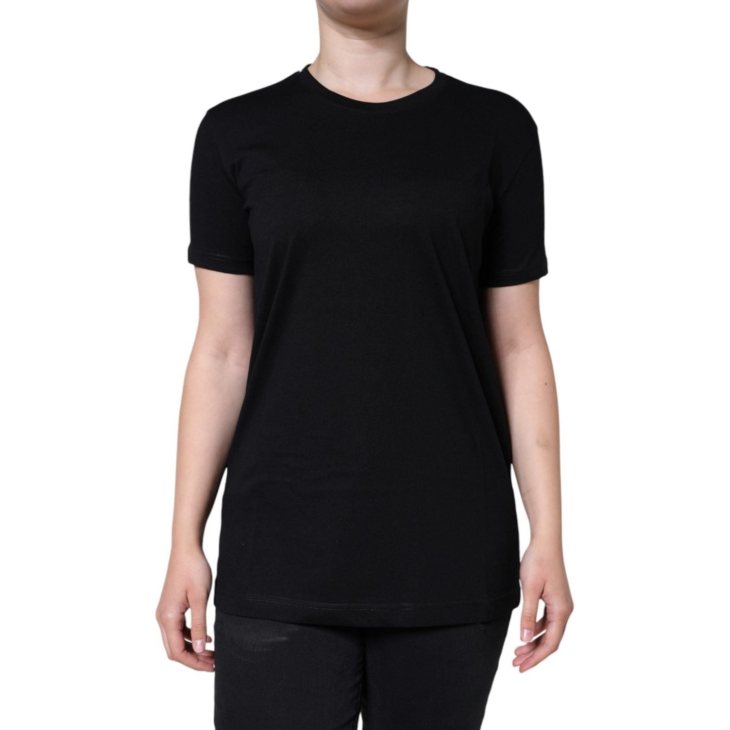 Dolce & Gabbana Black Cotton Crew Neck Short Sleeve T-shirt TSH86520-42