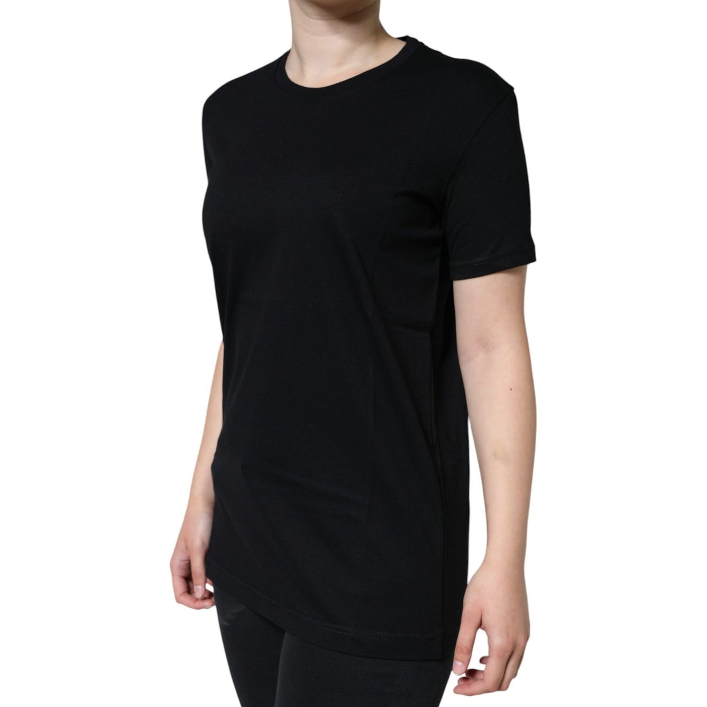 Dolce & Gabbana Black Cotton Crew Neck Short Sleeve T-shirt TSH86520-42