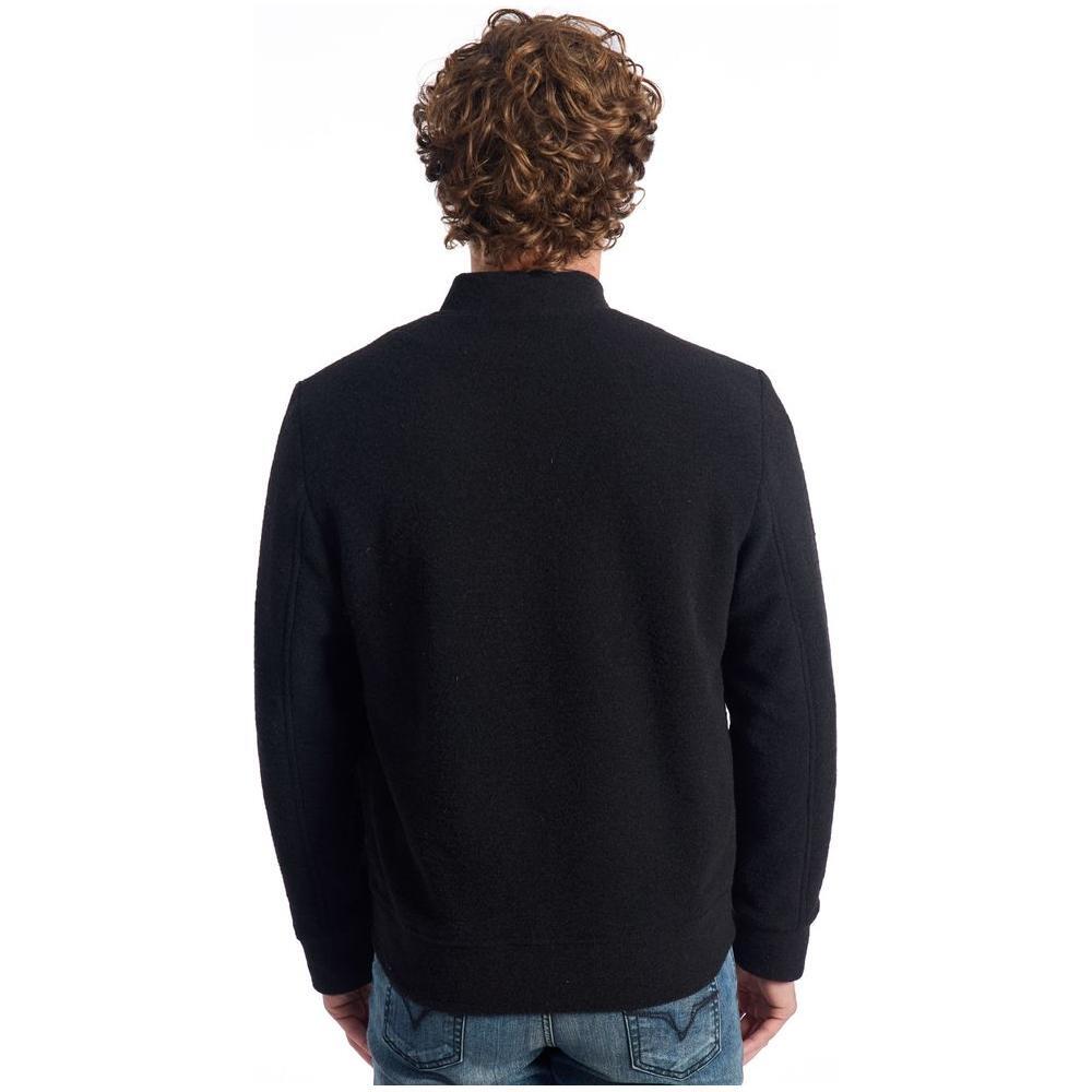 Roberto Pepe Luxury Black Wool Men Jacket RO-24684-IT48 | M