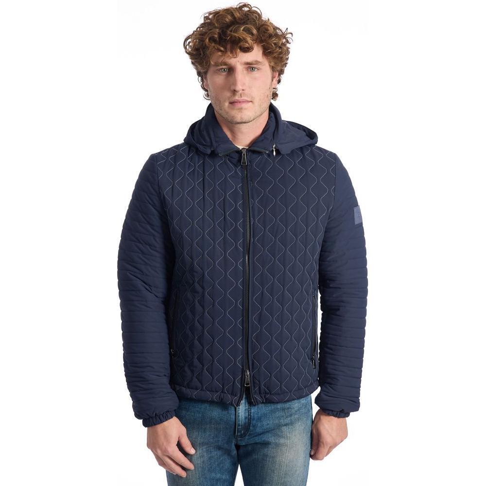 Roberto Pepe Luxury Blue Polyamide Men Jacket RO-24673-IT48 | M