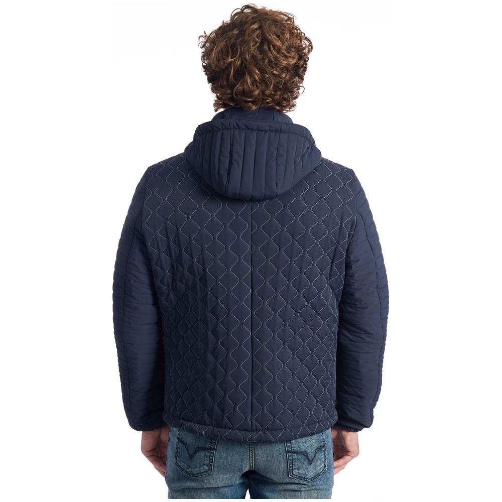 Roberto Pepe Luxury Blue Polyamide Men Jacket RO-24673-IT48 | M