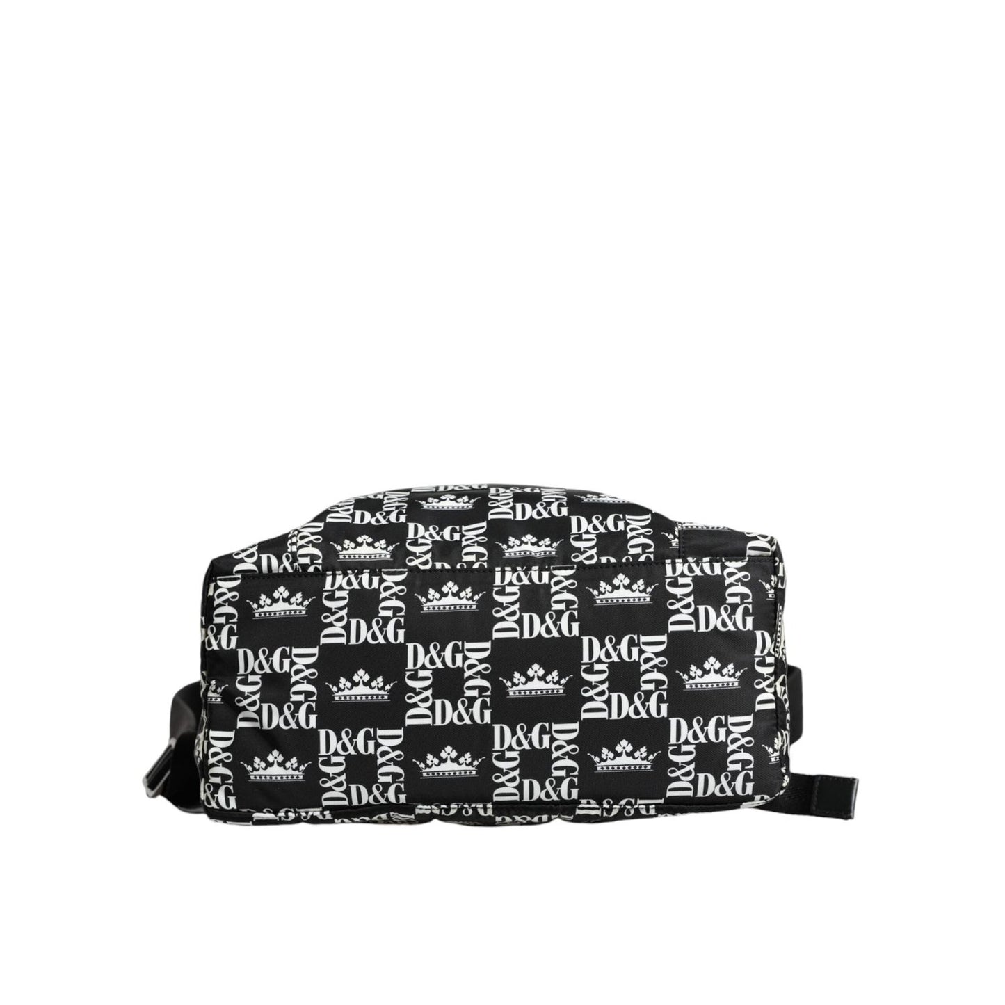 Dolce & Gabbana Black White DG Crown Logo Nylon Backpack Bag BAG4119