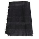 GF Ferre Dark Gray Wool Viscose Foulard Patterned Scarf MS7700