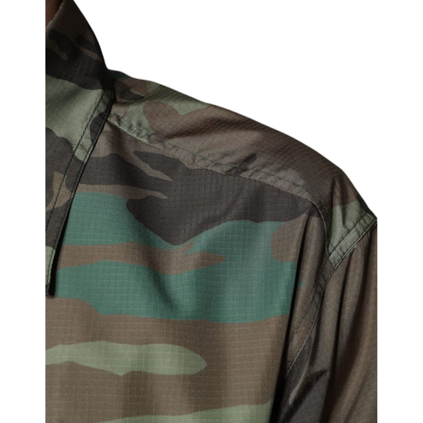 Dolce & Gabbana Multicolor Camouflage Button Down Shirt TSH87102-40