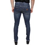 Dolce & Gabbana Dark Blue Washed Cotton Skinny Denim Jeans PAN74886-44