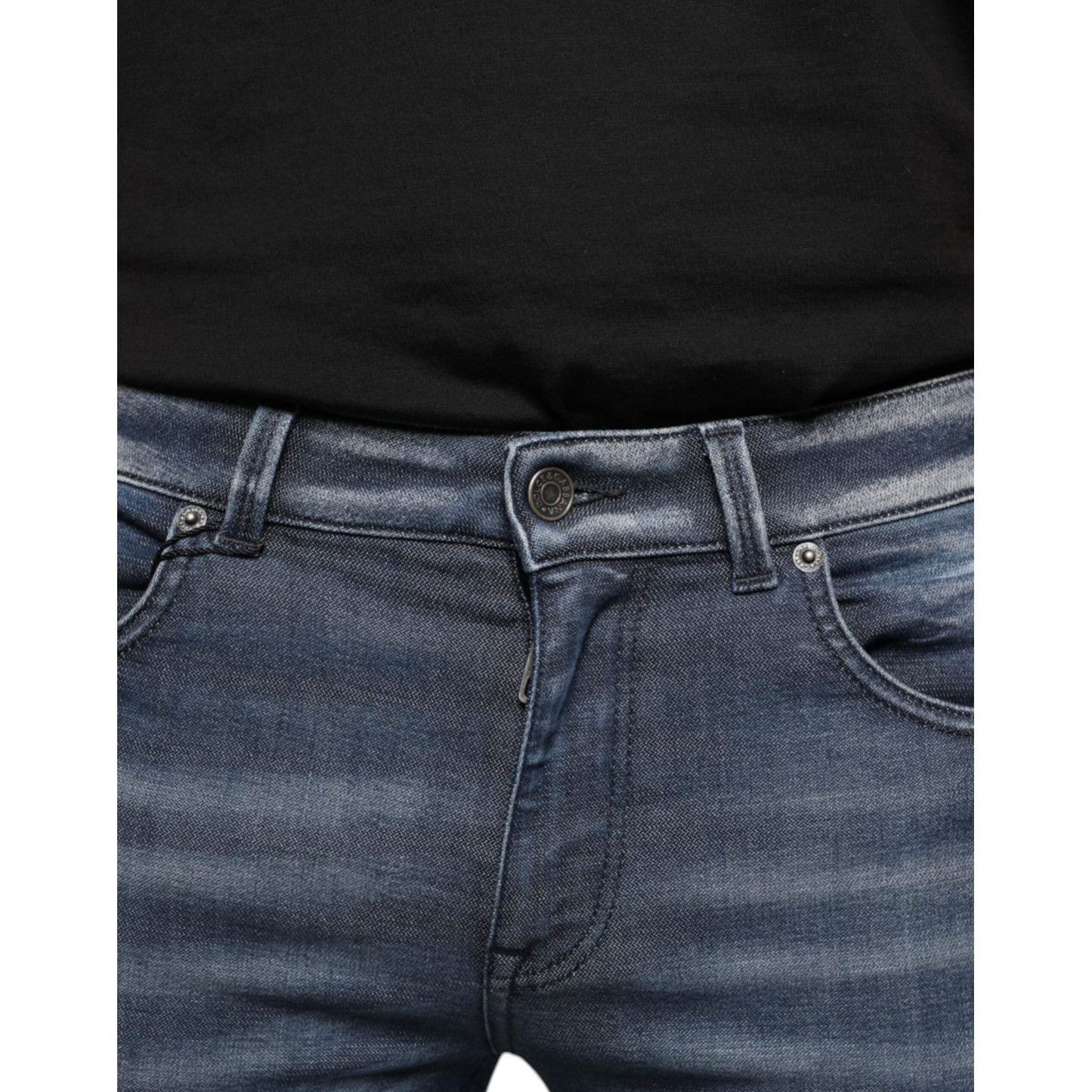 Dolce & Gabbana Dark Blue Washed Cotton Skinny Denim Jeans PAN74887-44