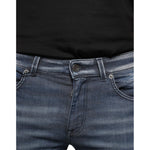 Dolce & Gabbana Dark Blue Washed Cotton Skinny Denim Jeans PAN74887-44