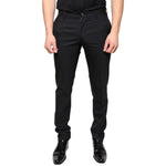 Dolce & Gabbana Black Wool Skinny Men Dress Pants