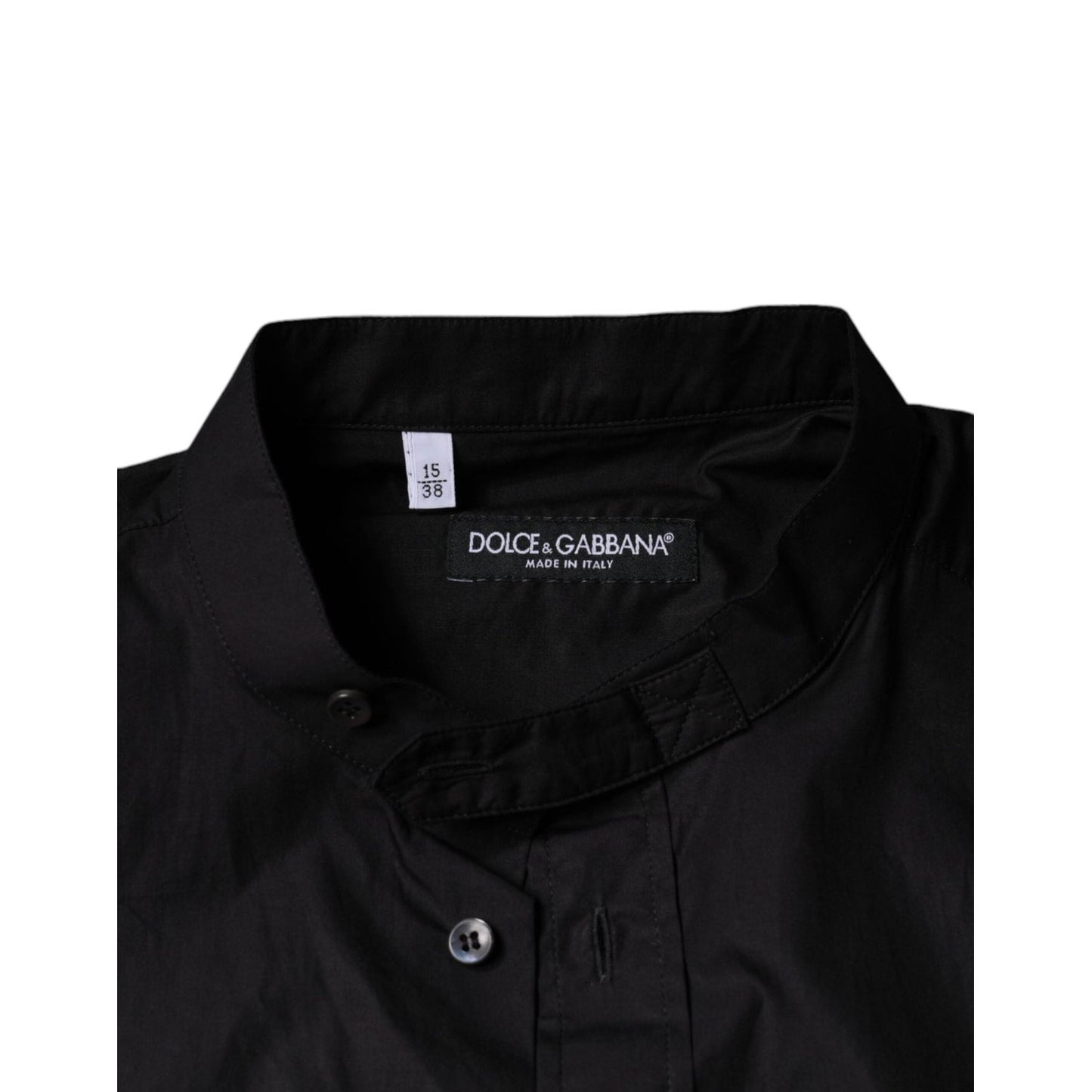 Dolce & Gabbana Black Cotton Button Down Men Casual Shirt TSH84090-38