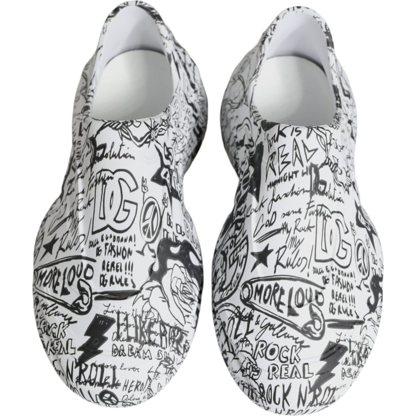 Dolce & Gabbana White Black Graffiti Daymaster Sneakers Shoes MV6242-44