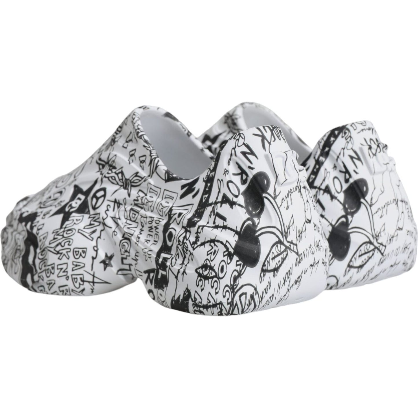Dolce & Gabbana White Black Graffiti Daymaster Sneakers Shoes MV6242-44
