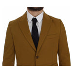 Dolce & Gabbana Elegant Yellow Cotton Blend Casual Blazer Dolce & Gabbana Saddle Brown