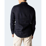 Armani Exchange Blue Linen Shirt AR-8165600010-IT44 | S