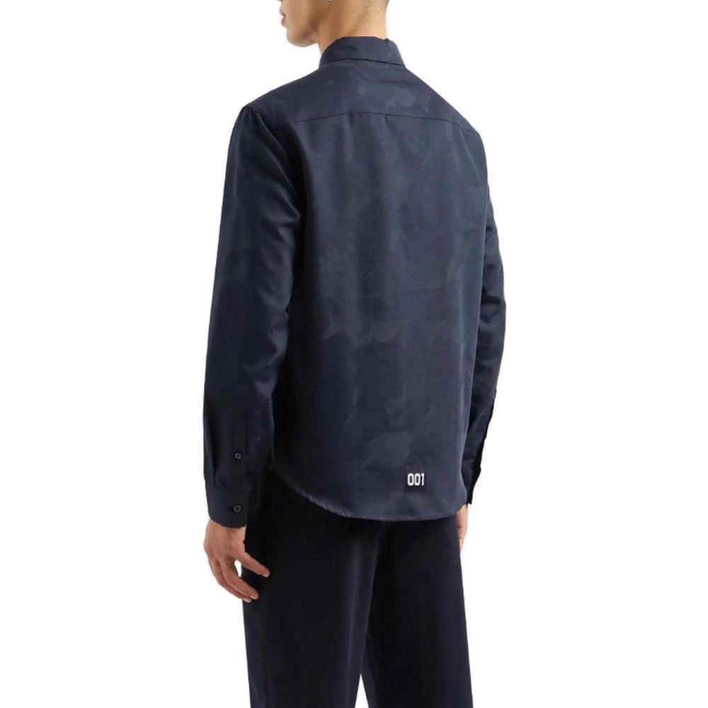 Armani Exchange Blue Cotton Shirt AR-13323500010-IT44 | S