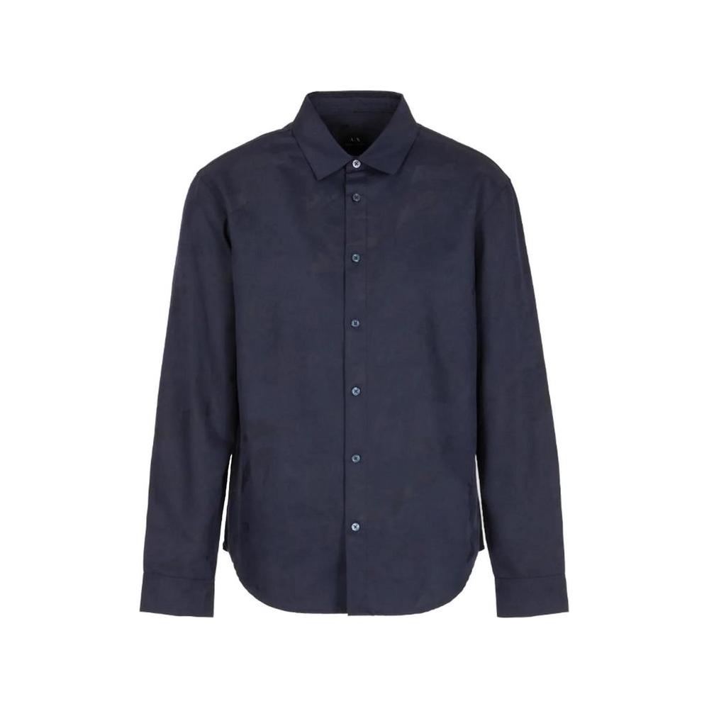 Armani Exchange Blue Cotton Shirt AR-13323500010-IT44 | S