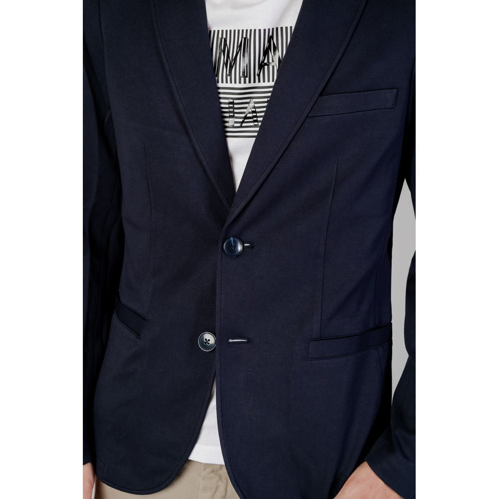 Armani Exchange Blue Viscose Blazer AR-8165900010-IT44 | S