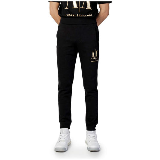 Armani Exchange Black Cotton Joggers Workout Pant