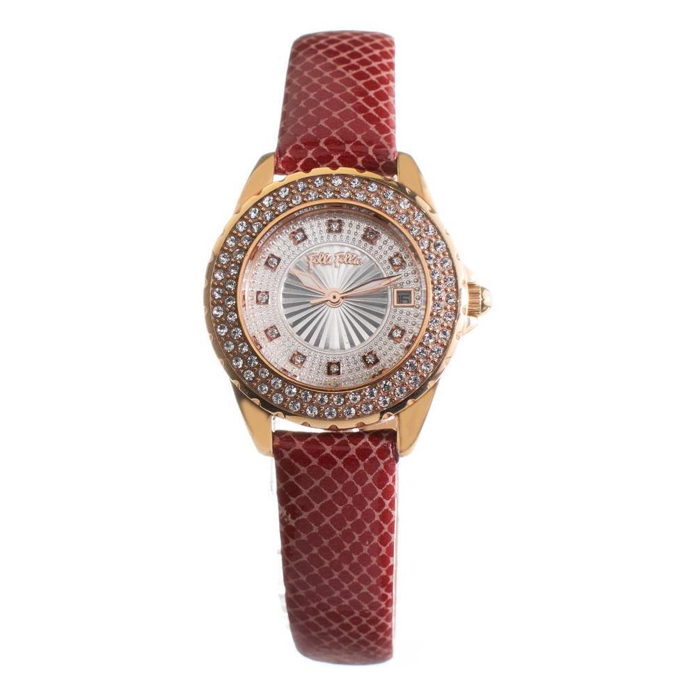Folli Follie Red Leather Watch FFWF1B006STSRAC