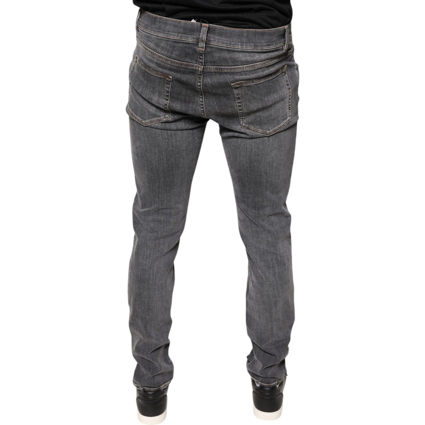 Dolce & Gabbana Dark Gray Cotton Stretch Skinny Denim Jeans PAN75582-48