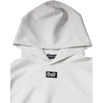 Dolce & Gabbana White D&G Logo Hooded Men Sweatshirt Sweater TSH86876-48