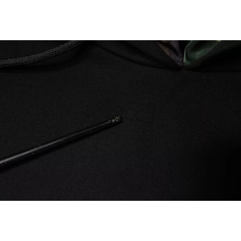 Dolce & Gabbana Black Pocket CottonHooded Sweatshirt Sweater TSH87003-46
