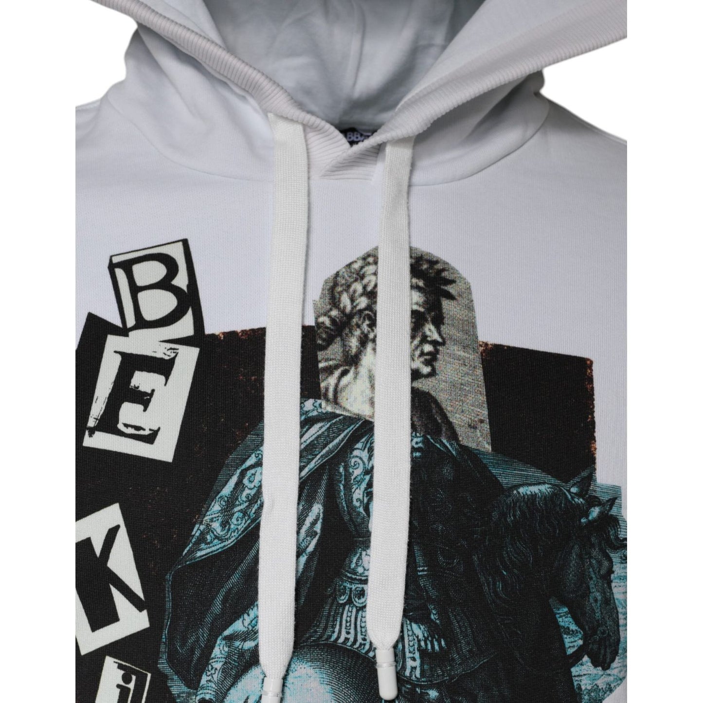 Dolce & Gabbana White Caesar Cotton Hooded Pullover Sweater TSH87227-48