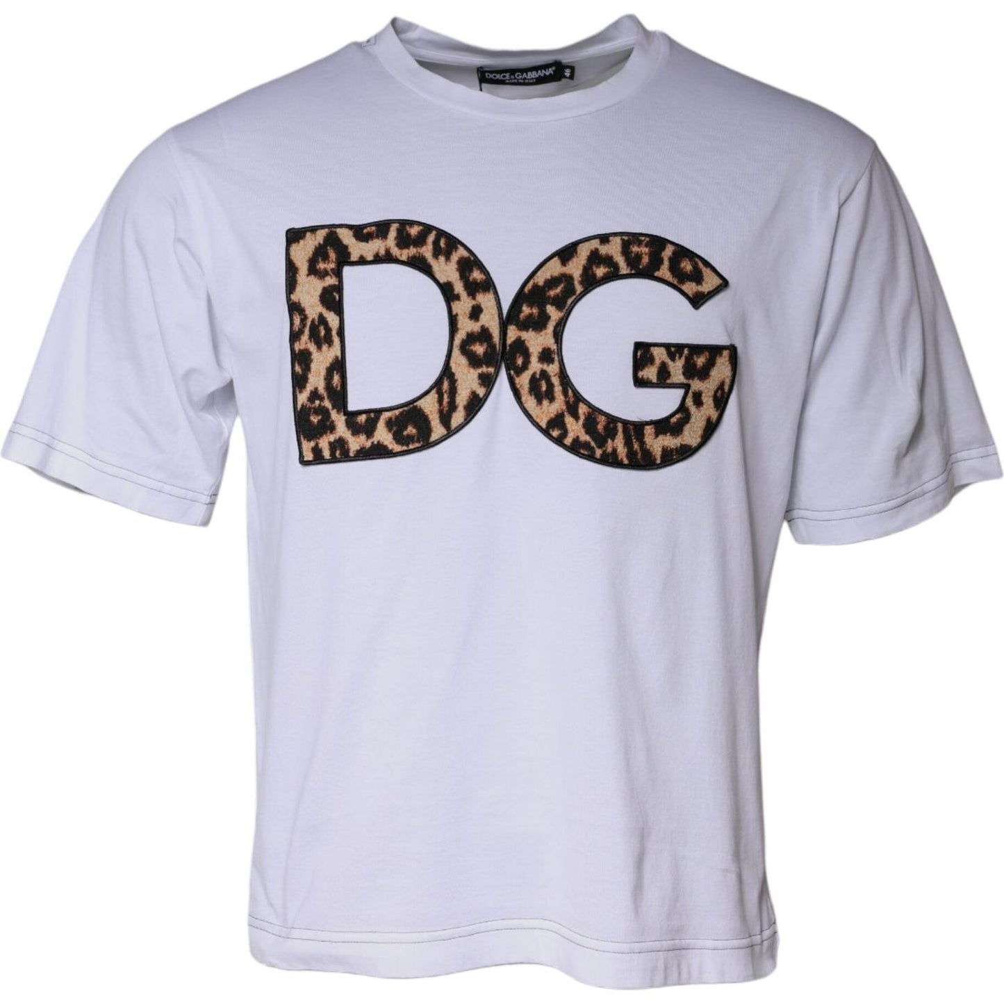 Dolce & Gabbana White DG Logo Cotton Shorts Sleeves T-shirt TSH84853-52