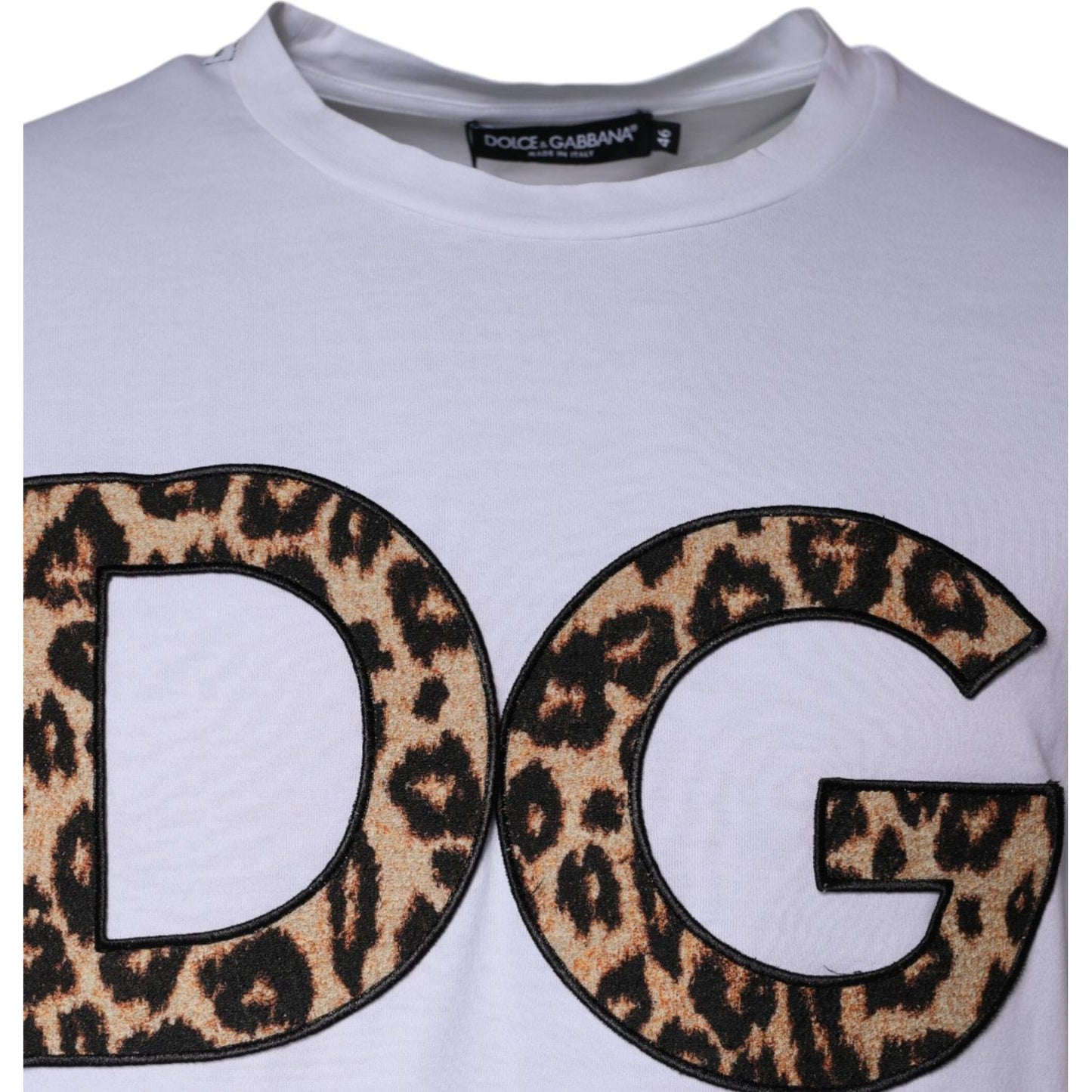 Dolce & Gabbana White DG Logo Cotton Shorts Sleeves T-shirt TSH84853-52