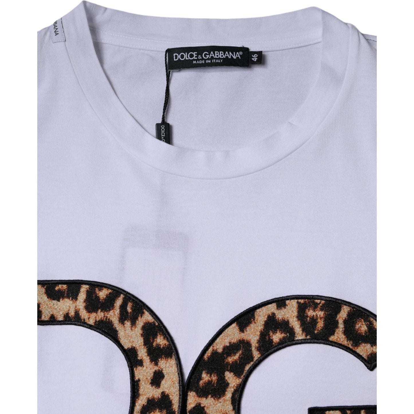 Dolce & Gabbana White DG Logo Cotton Shorts Sleeves T-shirt TSH84853-52