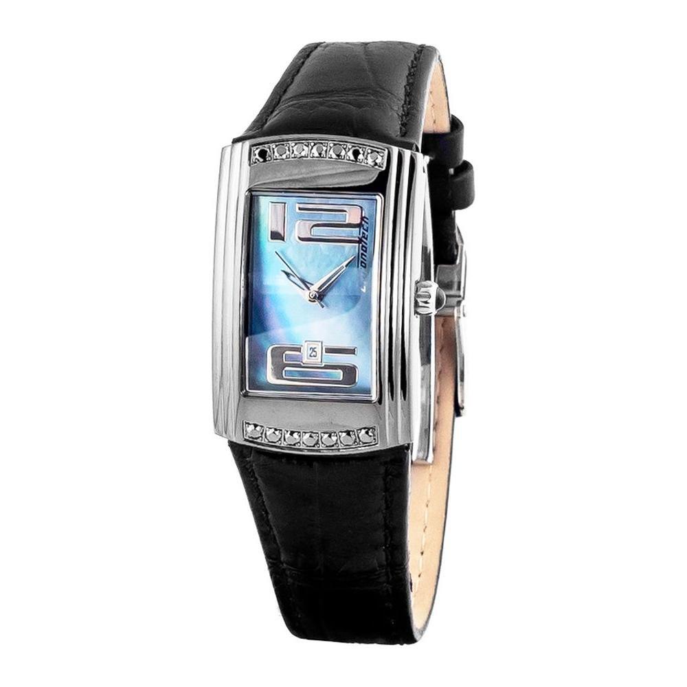 Chronotech Black Leather Watch CHCT7017L04SAC