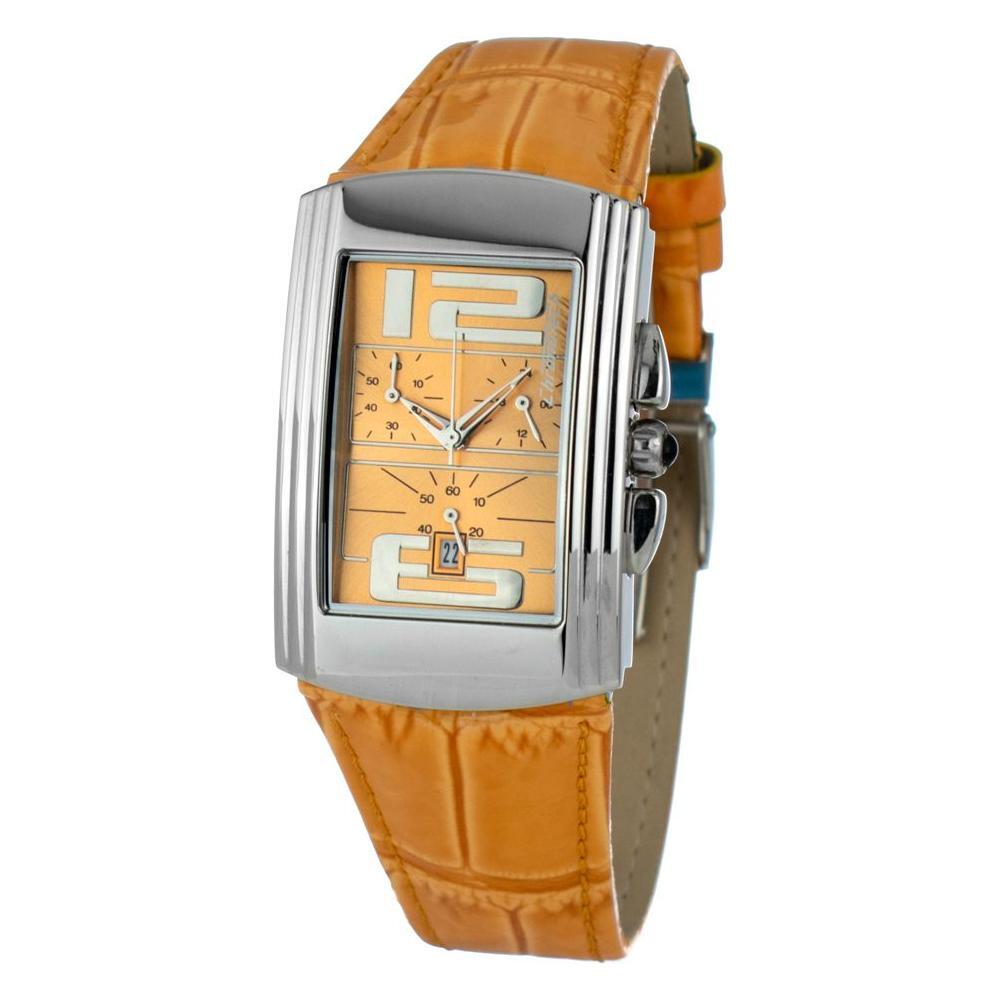 Chronotech Orange Leather Dress Watch