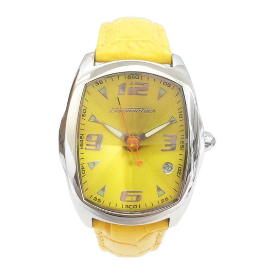 Chronotech Yellow Leather Watch