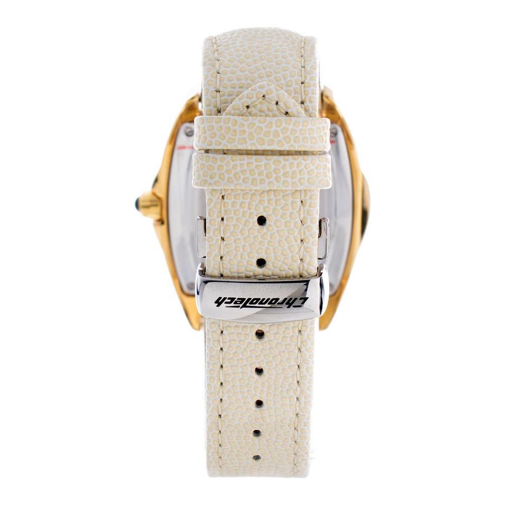 Chronotech Beige Leather Dress Watch