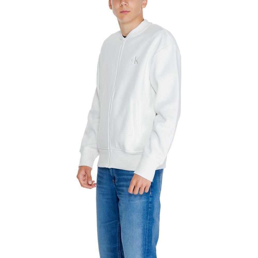 Calvin Klein Jeans White Recycled Cotton Sweatshirt CA-14569700008-IT48 | L